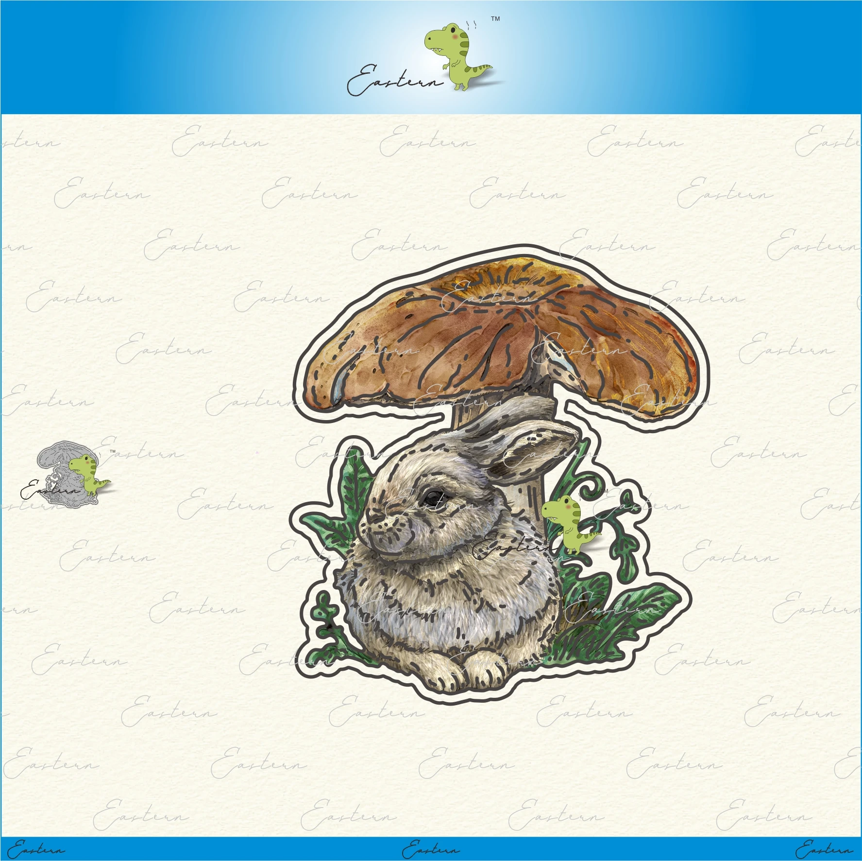 Rabbit Under Mushroom Umbrella metal cutting dies 2022 new diy molds Scrapbooking Paper Making die cuts crafts Printed Sheet