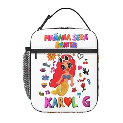 Manana Sera Bonito Karol G Portable Lunch Boxes Women Waterproof Cooler Thermal Food Insulated Lunch Bag School Children Student