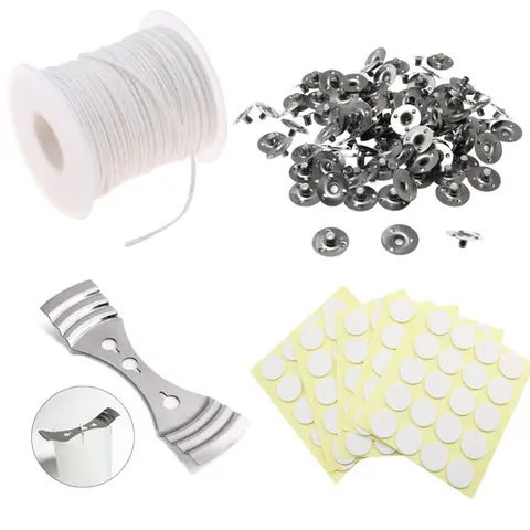 10m 30m 61m Candle Wicks Smokeless Wax Pure Cotton Core Metal Sustainer Tabs DIY Candle Making Pre-Waxed Wicks Party Supplies