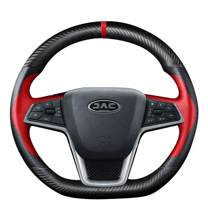 

For JAC SOL A5 X7 X4 X8 iEVA60 E10X Stitch Leather Sport Hand Sewn Steering Wheel Cover Interior Cover