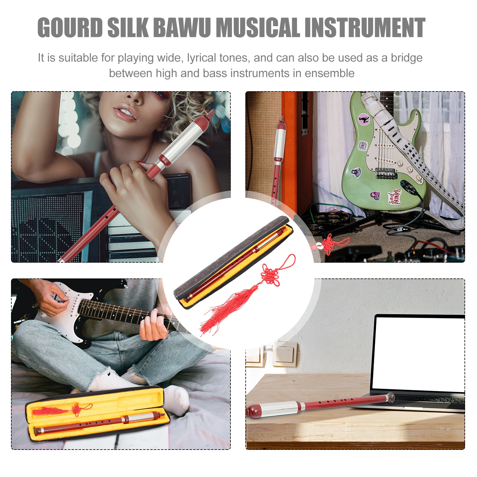 

Bawu Musical Instruments National Flute Storage Box Traditional Bau Premium for Beginner Portable Resin Handheld Child Vertical