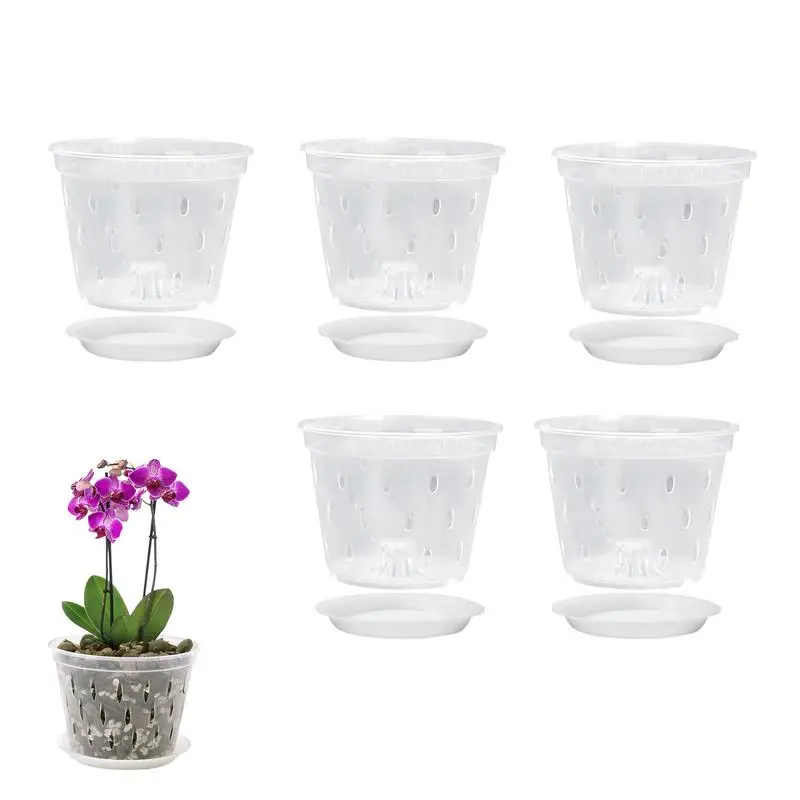 Orchid Pots For Repotting Orchid Pots With Holes Good Air Flow Excellent Drainage Indoor Outdoor Plants Pots With Drainage Holes