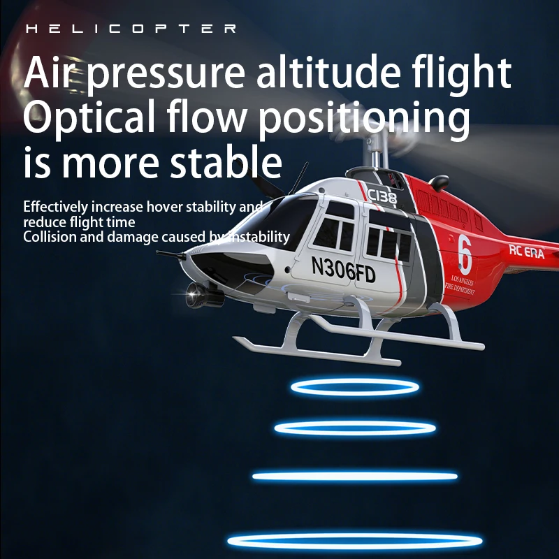 Helicóptero teledirigido C138 1:33, Avión de simulación, giroscopio de 6 ejes, retención de altitud, Control remoto, juguetes para adultos y niños