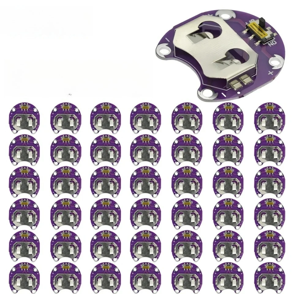 10-30PCS LilyPad CR2032 Coin Cell Battery Holder With On/Off Switch, VCC/GND Output, for Arduino Wearable & Low-Power Projects