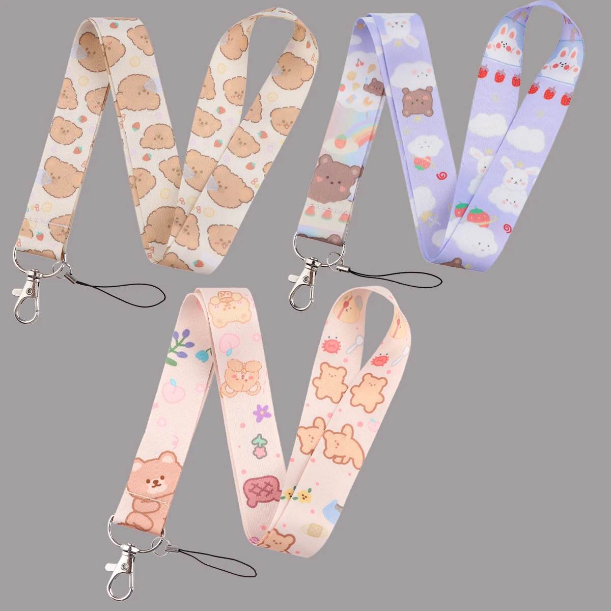 

Cute Little Bear Neck Strap for Keychain Gym Mobile Phone Straps Hanging Rope Lariat Lanyard Keyring Accessories Gifts