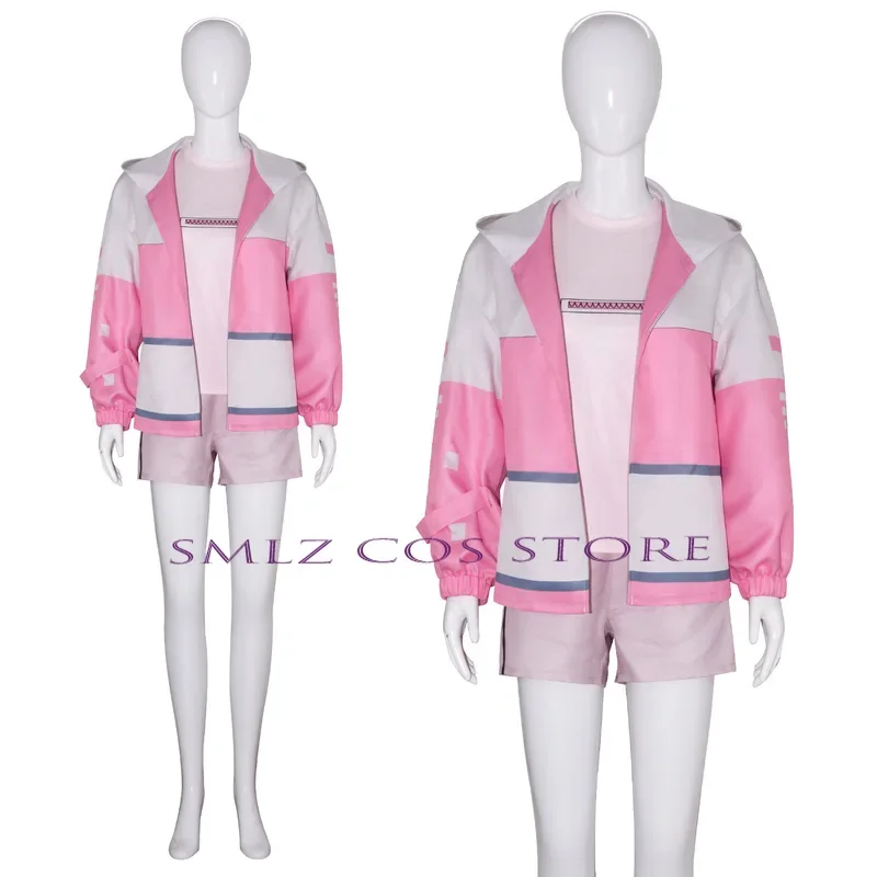 Li Tianchen Tianxi Cosplay Anime Arrogant Meisje Link Klik Kostuum Roze Uniform Pruik Party Activity Rollenspel Outfit Voor Vrouwen