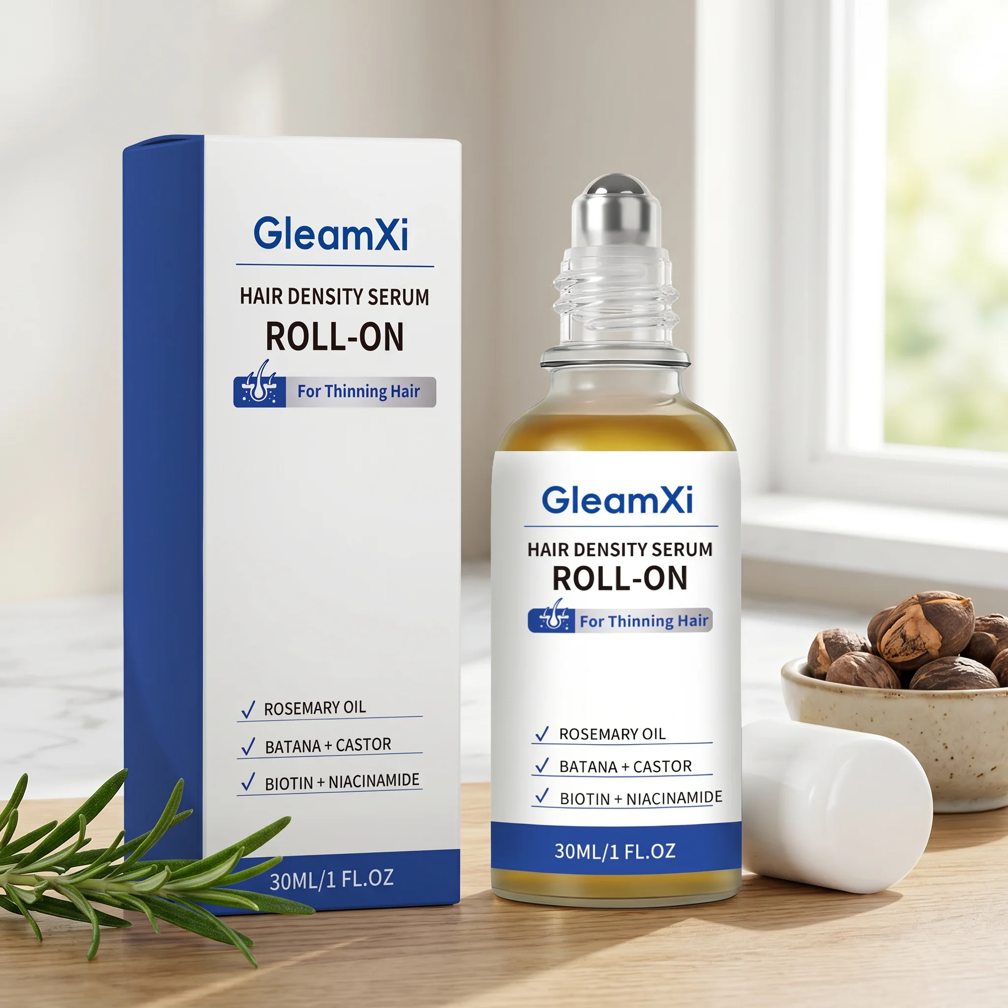 Rosemary Nourishing Hair Roller Serum for Voluminous and Silky Smooth Hair Anti-Hair Loss Repair Damaged Hair Care Essence