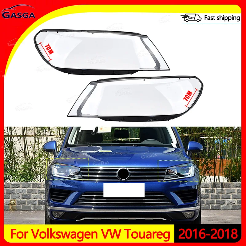 Car Front Headlamps Cover Shell Fit For Volkswagen VW Touareg 2016-2018 Headlights Touareg DRL Turn Signal Clear Headlight Lens