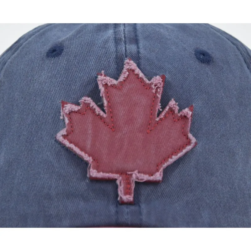 Unisex Washed Cotton Vintage Cap Canada Big Maple Leaf Embroidery Baseball Cap Men And Women Outdoor Sports Hats