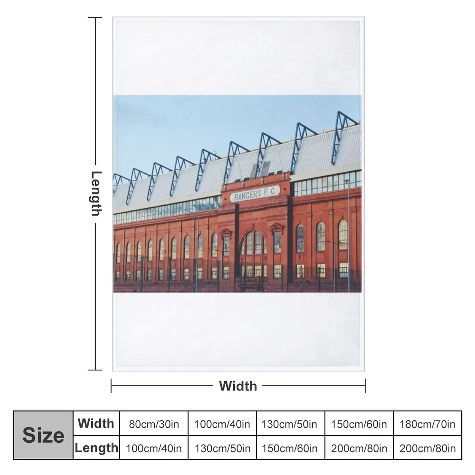 Ibrox Stadium at blue hour Throw Blanket couch cozy soft plush fuzzy picnic outdoor blanket
