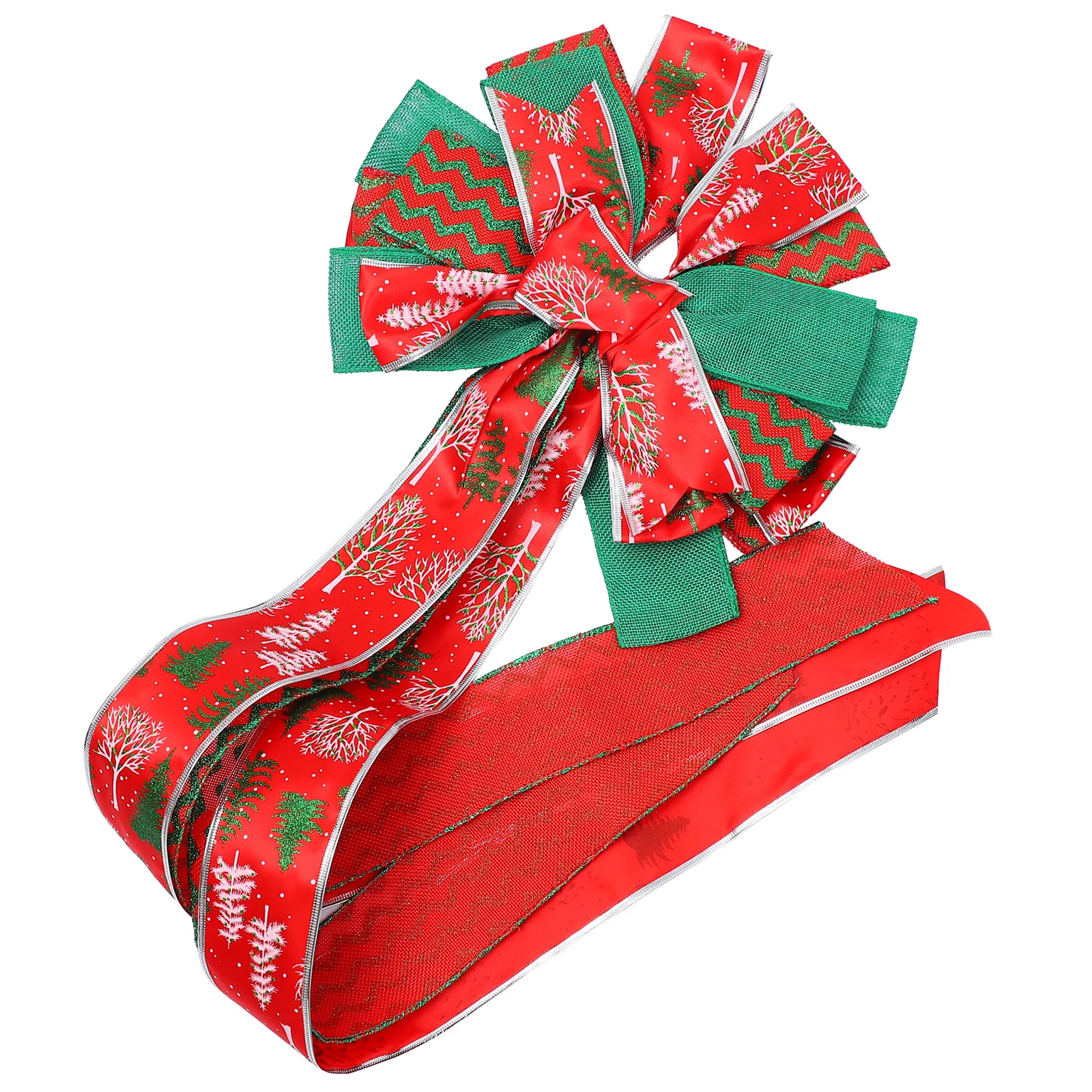 

Christmas Party Decorations Outdoor Large Bow Winter Bows Ornaments Topper for Tree Hat