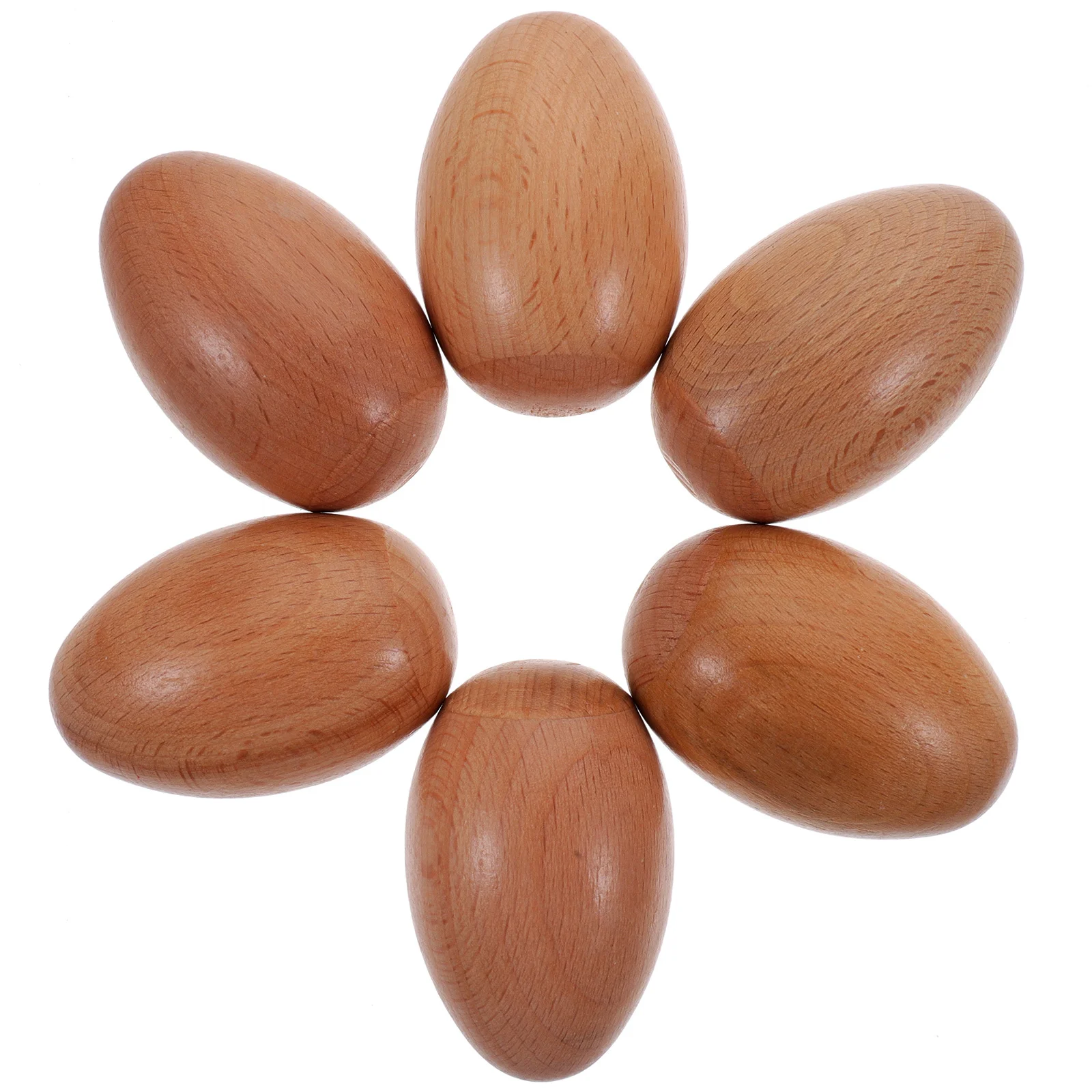 

6Pcs Beech Wood Maracas Egg Noise Maker Shakers Musical Instruments Early Educational Music Instruments Wooden Maracas Eggs
