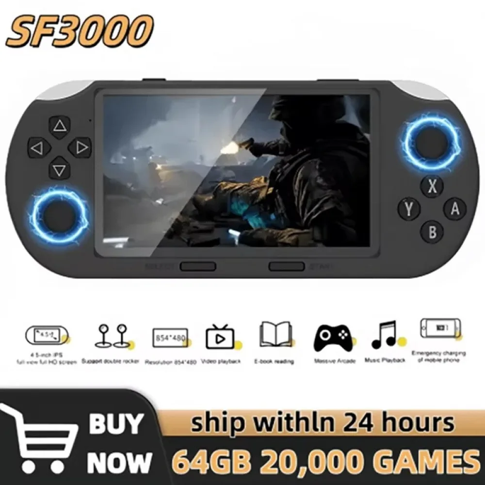 Image of SF3000 Retro Handheld-Videospielkonsole 4,5 Zoll IPS-Bildschirm 3000mAh Tragbares Linux-System Taschen-Player Klassische Spiele SF3500