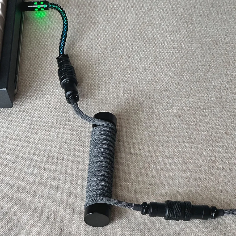 UNKNOWN ERROR 8K Keyboard Line Three-Section Custom Luminous Gamer Keyboard Cable Aviation Connector Cable Gaming Accessories