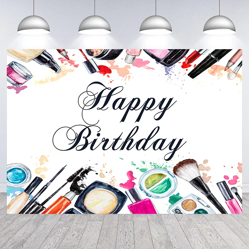 

Beauty Makeup Photography Background For Women Girls Birthday Party Decoration Banner Photo Booth Studio Backdrop Props