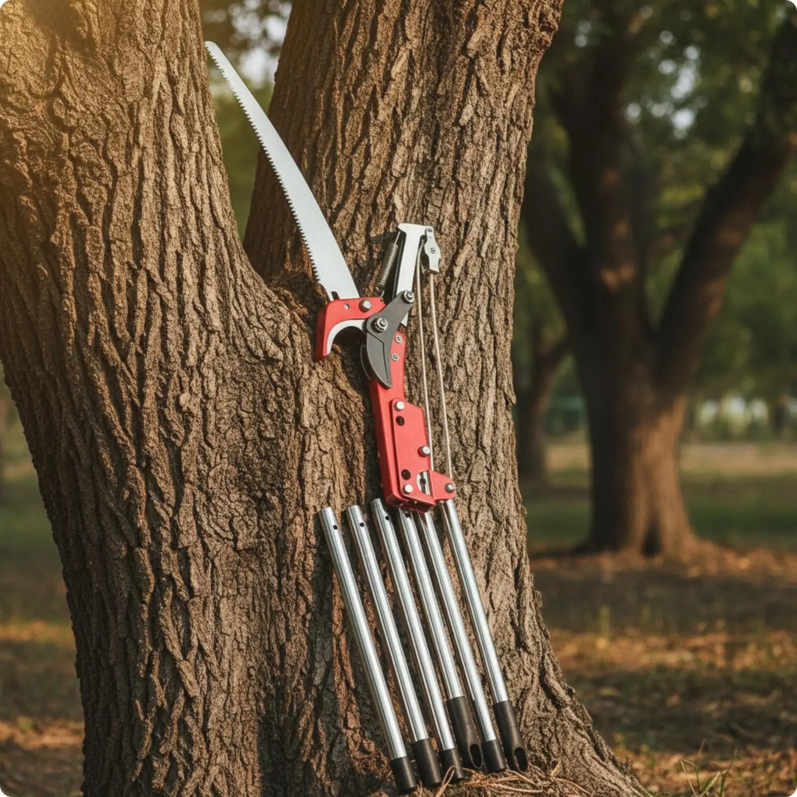 High-Branch Tree Trimmer Non-Slip Handheld Grip Tree Trimmer with Saw Labor-Saving Rope-Operated Pruning Saw for Garden