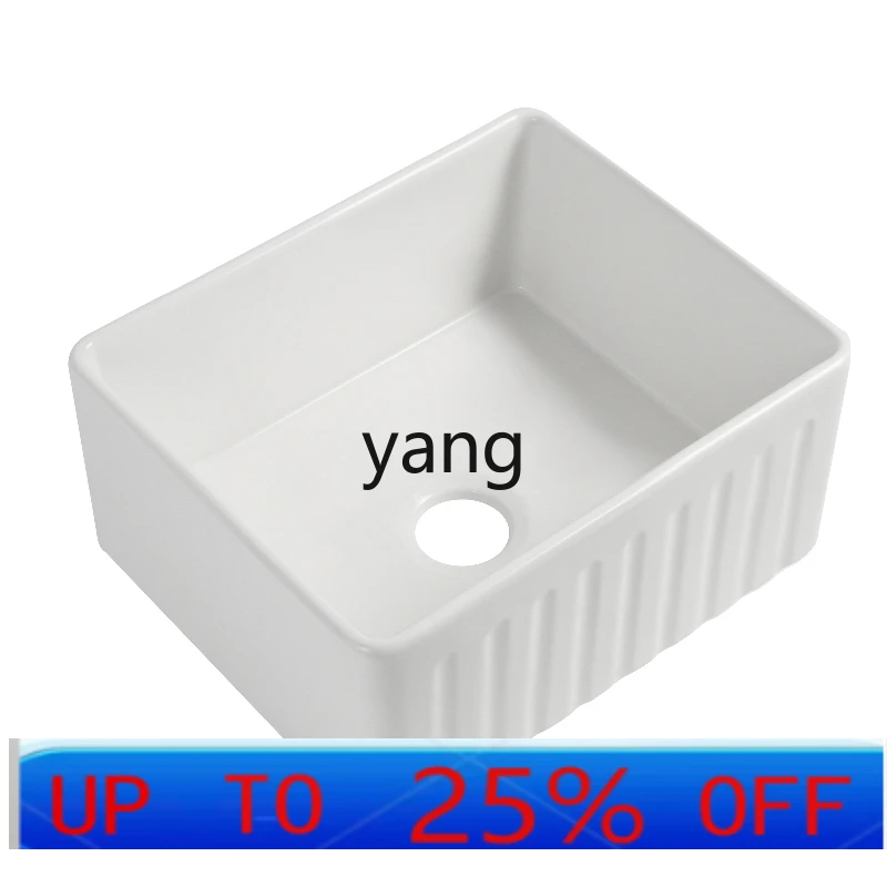 YJQ front ceramic vegetable basin semi-embedded kitchen super deep large sink sink