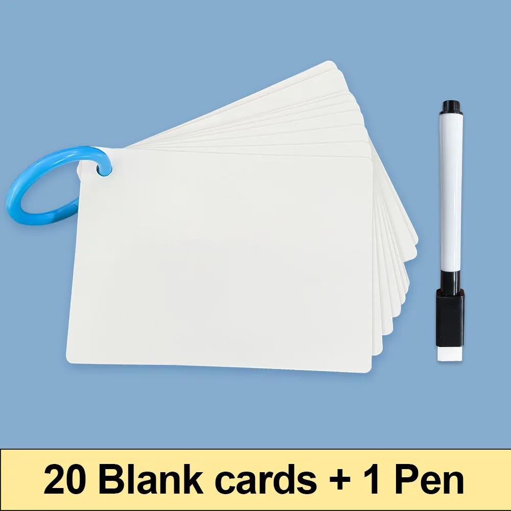 20Pcs White Board Dry Erase Board Portable Words Training White Board Double Sided Writable Whiteboard Erasable Handwritten Card