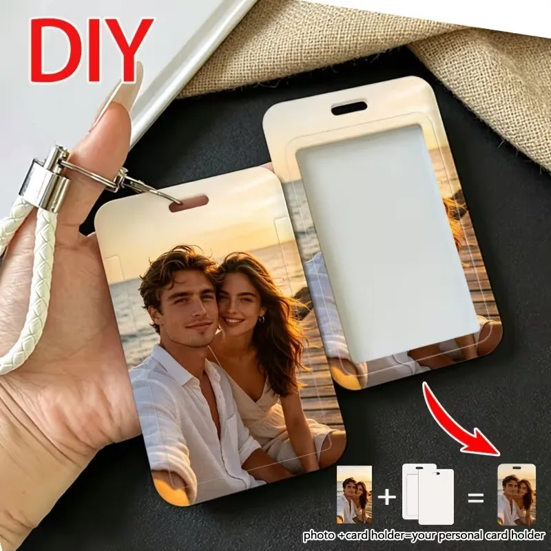 Personalized Custom ID Name Card Badge Holder Case Bags Credit Card Covers With Lanyard String Student Bus Acrylic Card Sleeve
