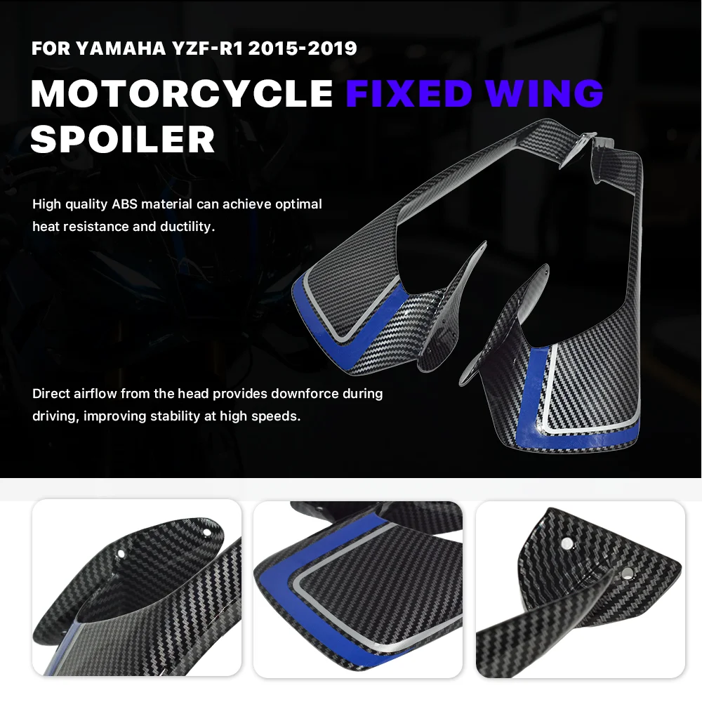 

For YAMAHA YZF-R1 YZFR1 YZF R1 GP 2015-2019 Aerodynamic Wing Motorcycle Fixed Wing Spoiler Side Panel Winglet Aileron Fairing