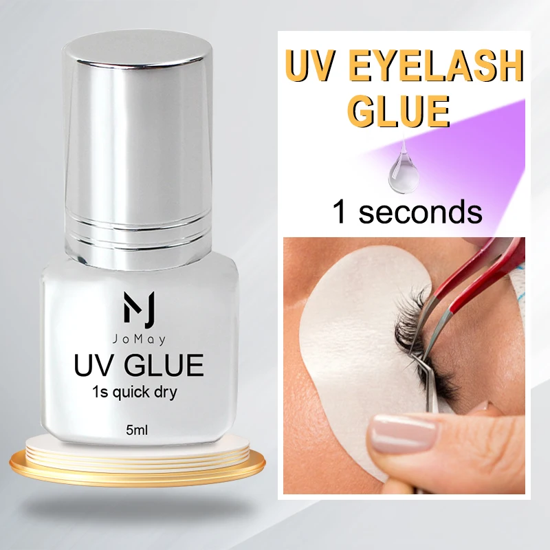 Wodoodporny klej do rzęs UV o długotrwałym działaniu, szybkoschnący w 1 sekundę, mocny klej do przedłużania sztucznych rzęs, miękki klej do przeszczepiania rzęs.
