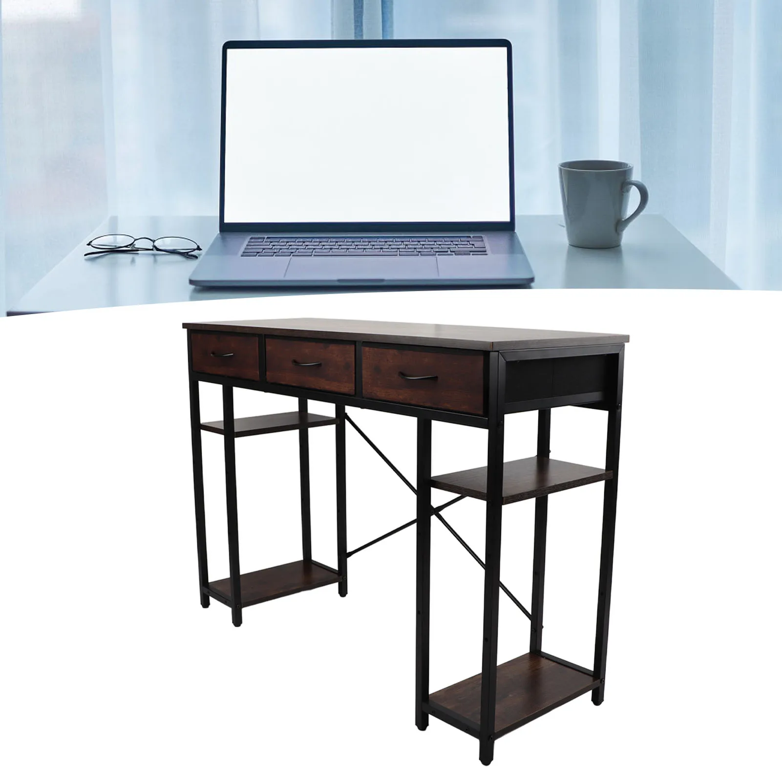 

Gaming Desk Study Writing Laptop Table Home Computer Desk Strong Load Bearing Capacity Versatile Convenient Drawer for Studio