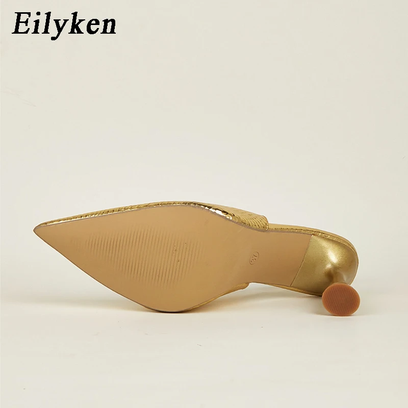 Eilyken Gold Silver Women Pumps Sandal Pointed Toe Ladiess High Heel Shallow Slip On Dress Party Shoes Zapatillas Mujer