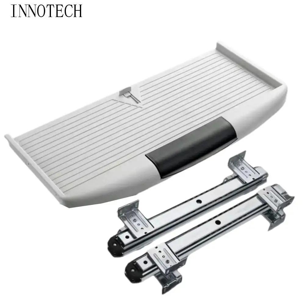 

Heavy Duty Slide Rail Under Desk Keyboard Tray Adjustable Thickened Slide Keyboard Stand Easy Installation Smooth Sliding