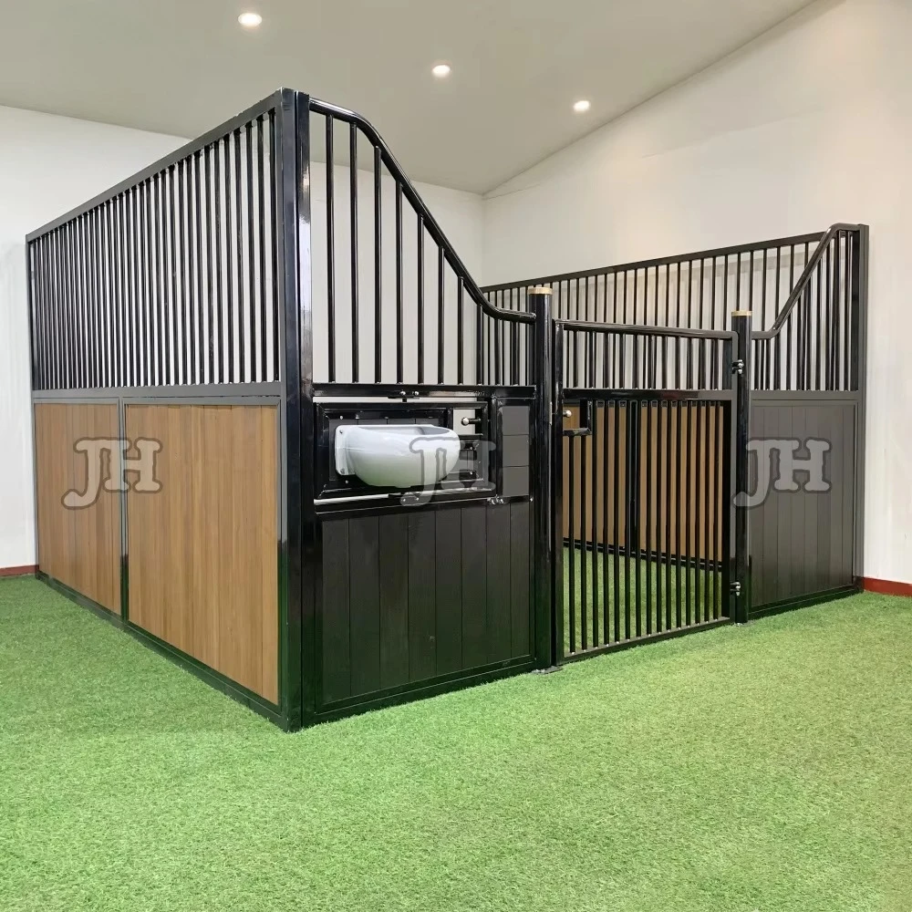 

Outdoor Black Bamboo Board Strand Woven Horse Stable Board Equine Stall Steel Horse Stable Stall