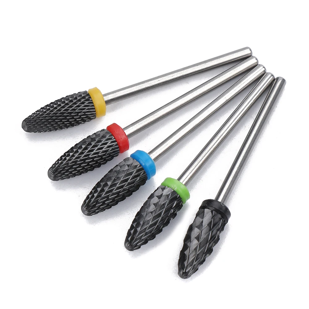 1 pz teste di macinazione in ceramica nera punta da trapano per unghie manicure rimozione acrilica fresa accessori per lime per unghie elettriche