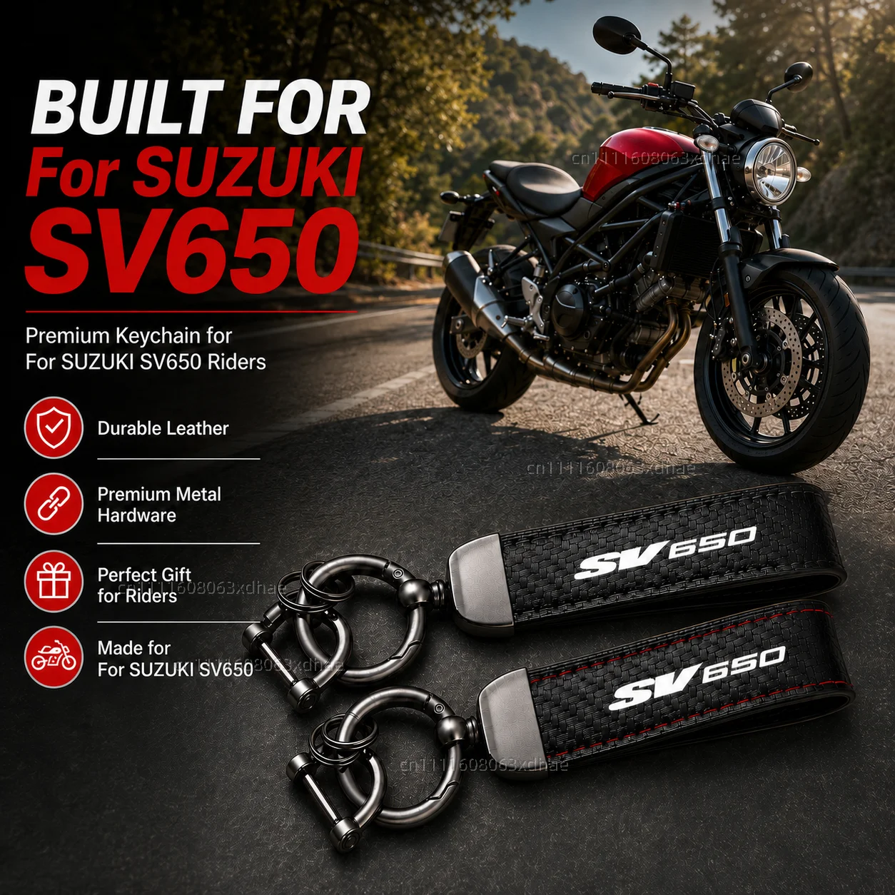 High-Grade Leather Motorcycle Keychain Holder Keyring Accessories For SUZUKI SV650 sv 650