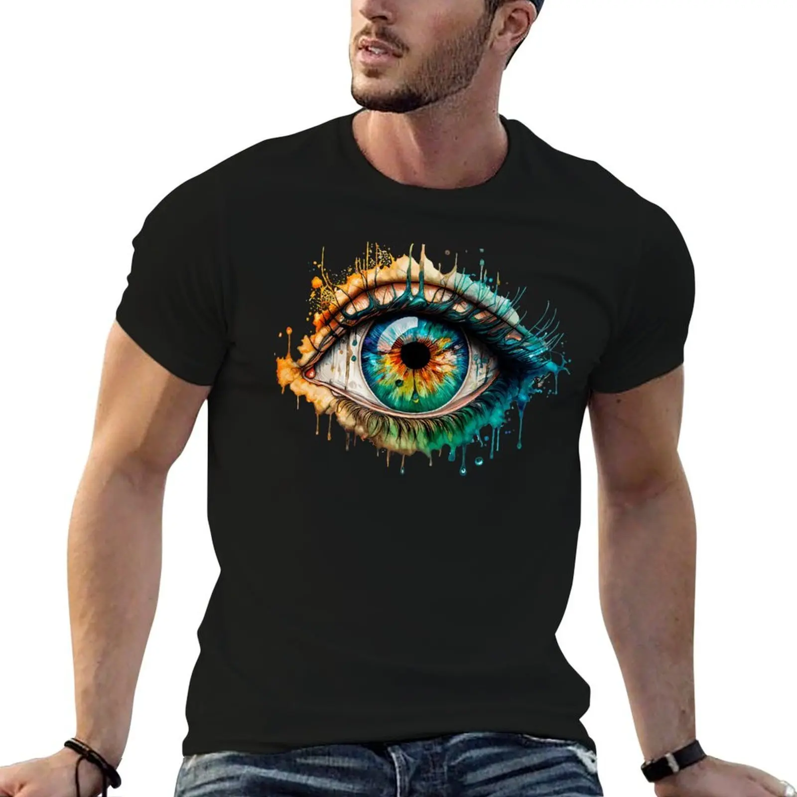 I SEE EYE T-Shirt Basic Simple Design Short Sleeve Shirt