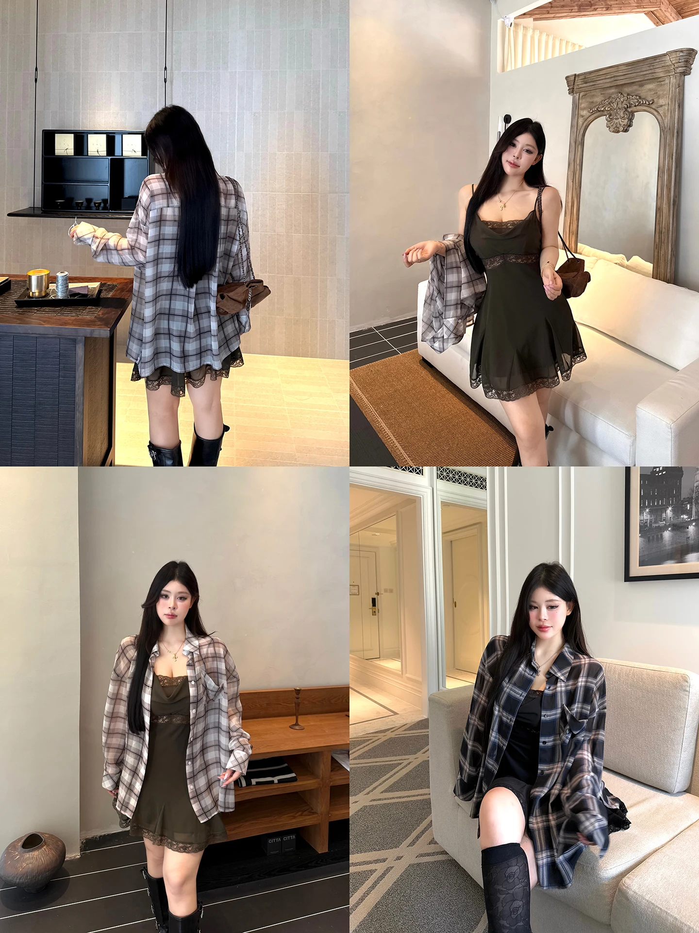 

Свободный крой, летнее тонкое длинное пальто в клетку в клетку, женское повседневное пальто из полиэстера, устойчивое к деформации, на пуговицах