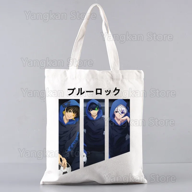 

Blue Lock Japan Anime Female Foldable Canvas Shoulder Bag Canvas Tote Eco Shopping Bag Canvas Tote Bag Casual HandBag Daily Use