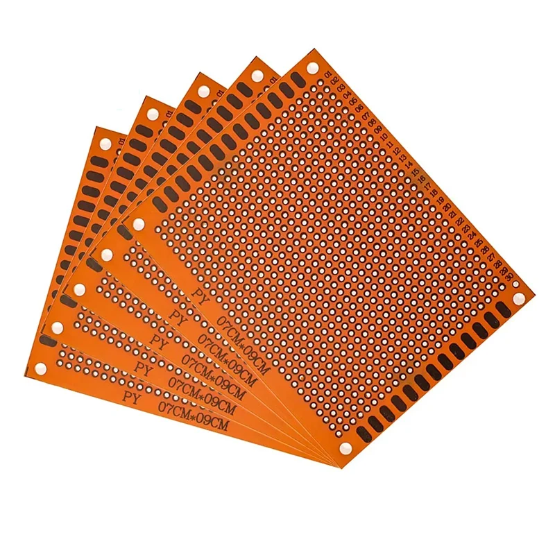 10pcs PCB Universal Board Single Side Yellow 5*7CM,7 X 9Cm,PCB Board Prototype Perforated Grid Board Kit, for DIY Soldering