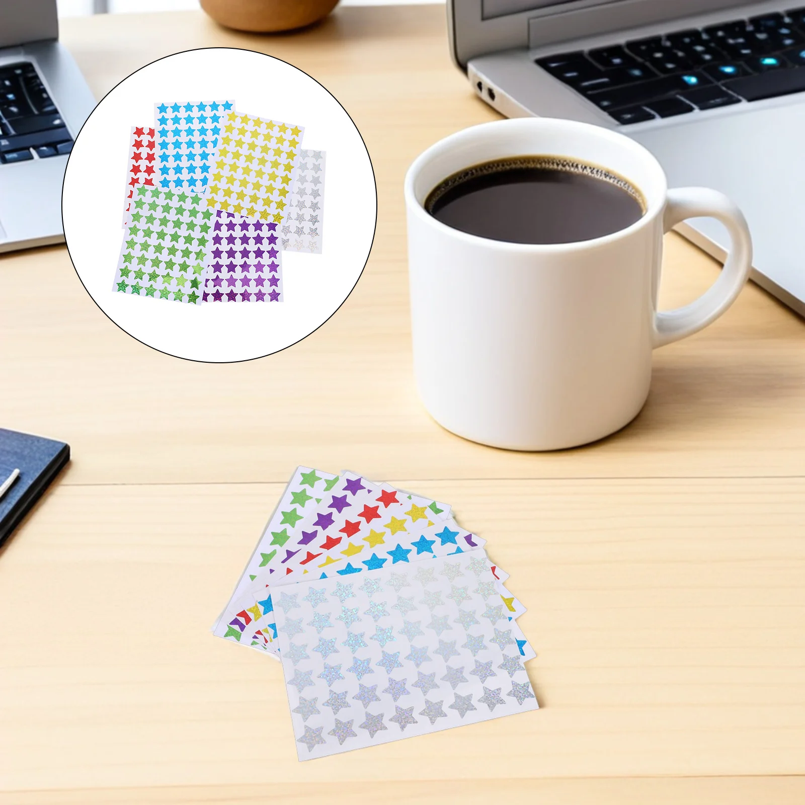 

24 Sheets Small Star Holographic Glitter Foil Reward Stickers For Classroom Behavior Chart Student Planner Teacher Supplies