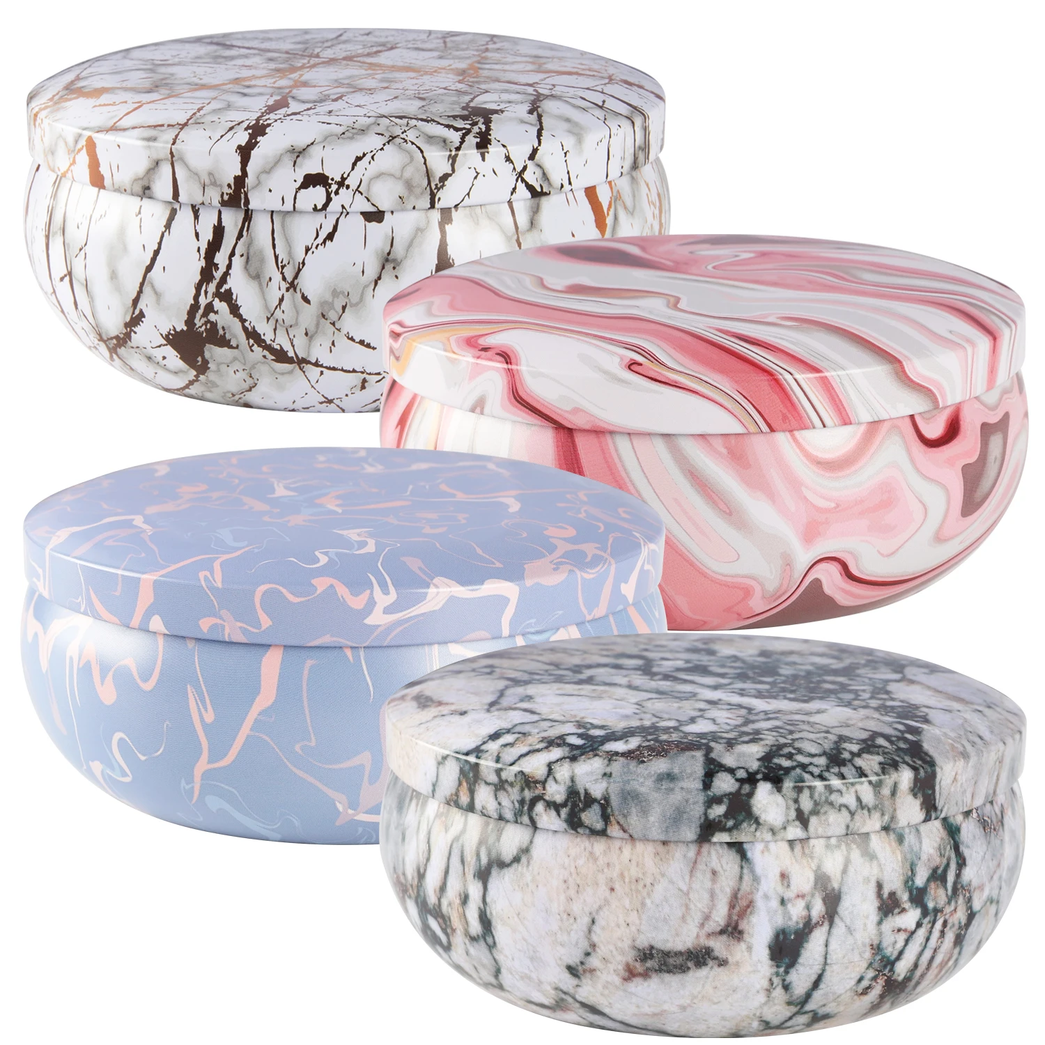 

Citronella oil marble jar 12OZ scented candles 1 box 4, exquisite packaging small size, portable and compact.