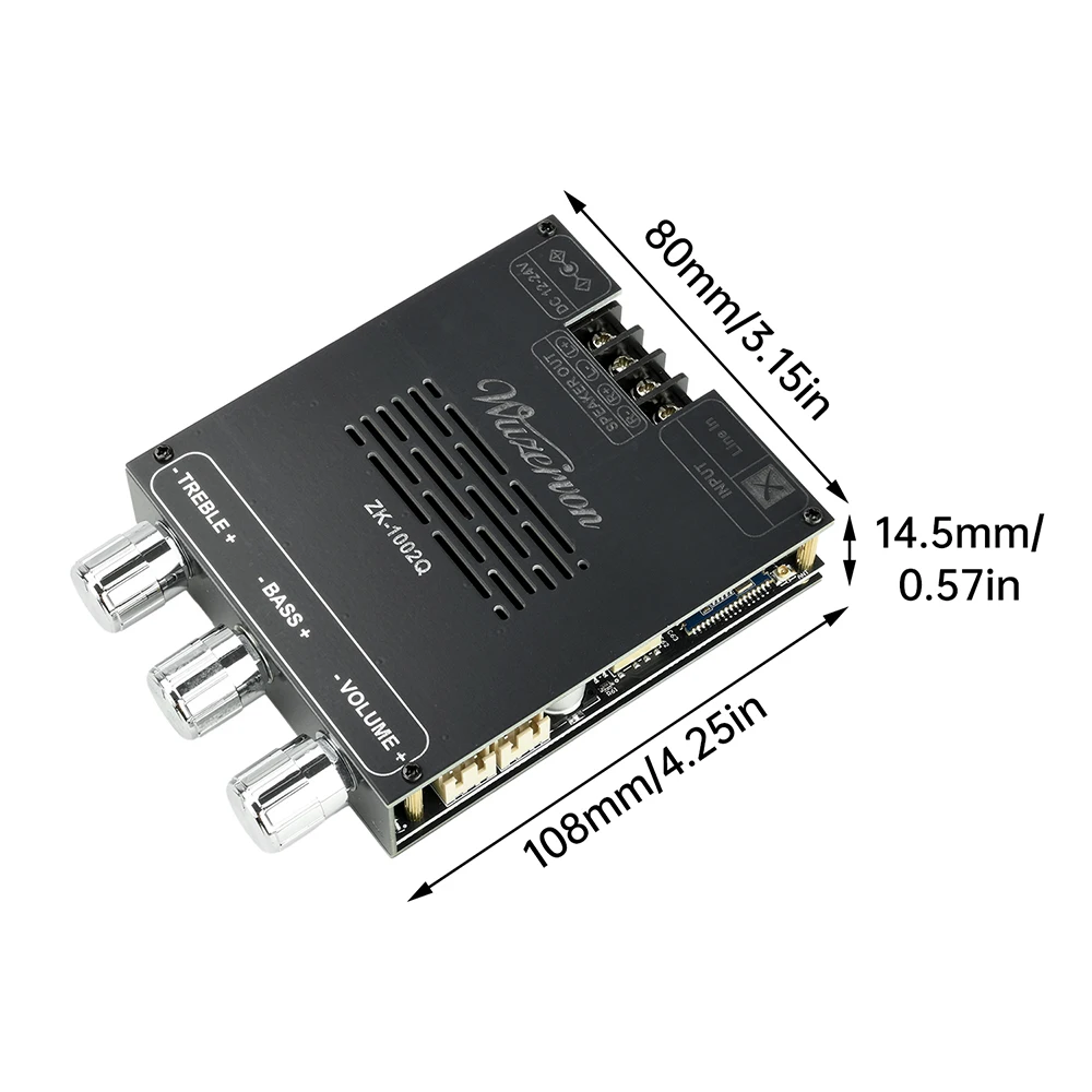 تيار مستمر 12-24 فولت ZK-1002Q BT مضخم رقمي مجلس كوالكوم QCC3034 + TPA3116 2.0 قناة APTX ضياع الطاقة 100 واط + 100 واط