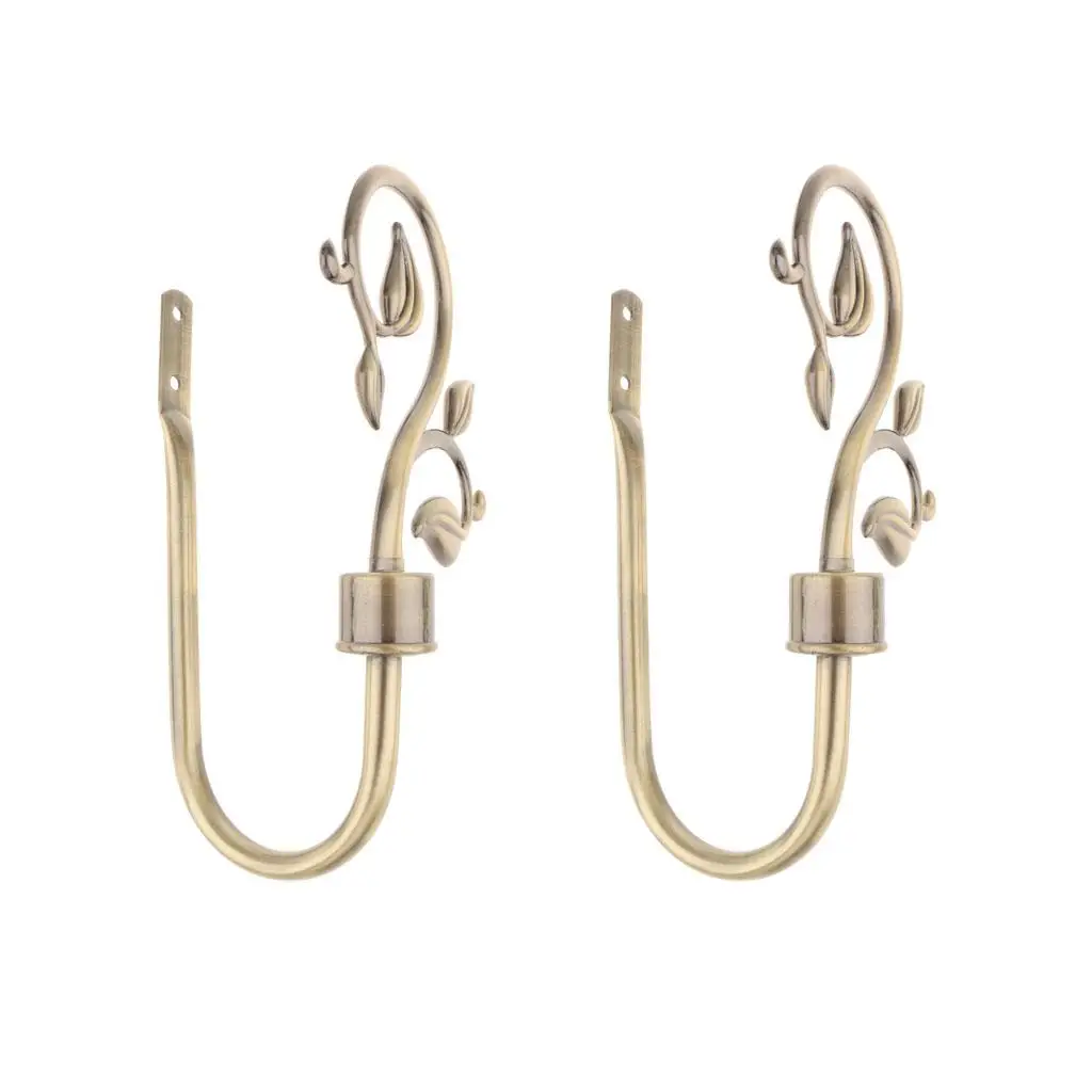 2 pieces of U-shaped metal leaf curtain hooks, window curtains, tie hangers, European-style hook-free curtains
