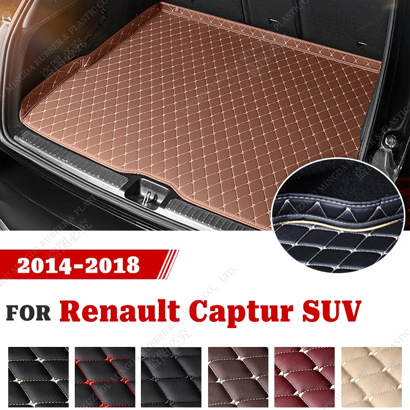 LUTEHIL Custom Car trunk mat for Renault Captur SUV 2014 2015 2016 2017 2018 High quality Leather Non-Slip Bottom mats