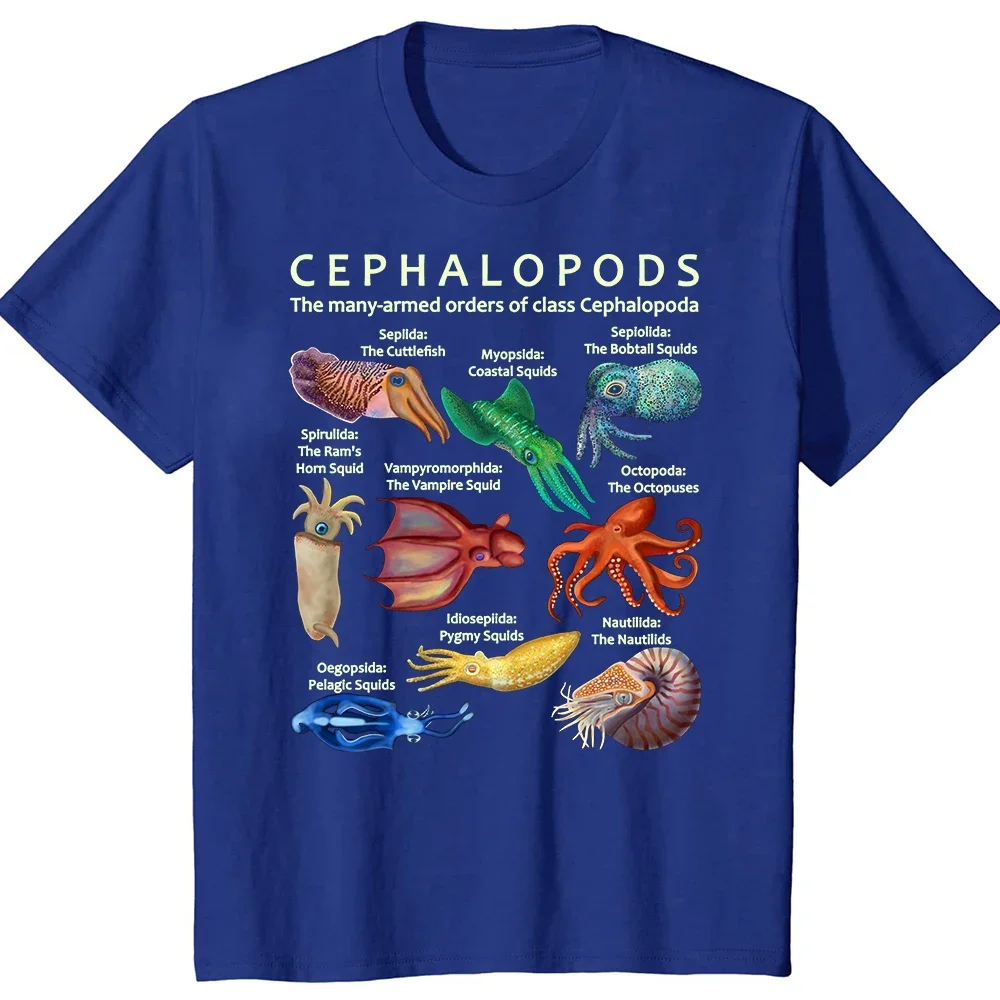 Summer Graphic Cotton Streetwear Short Sleeve Birthday Gifts T-shirt The Cephalopod Octopus Squid Cuttlefish Classic T Shirts