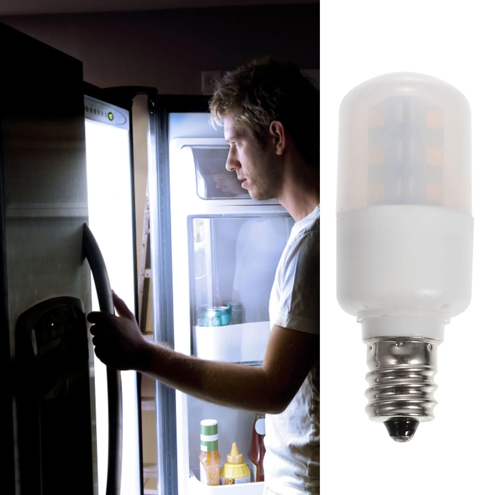 2 Pcs E12 Refrigerator Light Bulb for Appliance LED Oven Bulbs Fridge Microwave