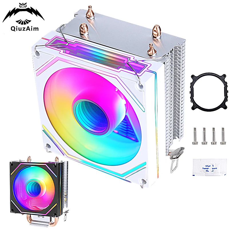 

QiuzAim x79 x99 Computer CPU Cooler Fan 90mm 2 Heat Pipe Processor Efficient Air-Cooled Installing LGA2011 2066 AMD am3 am4 am5