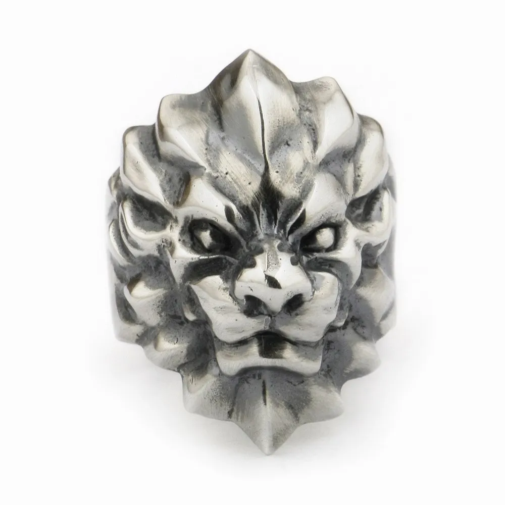 Abstract King Lion 925 Sterling Silver Ring Biker Rock Punk Jewelry TA01 US Size 7~15