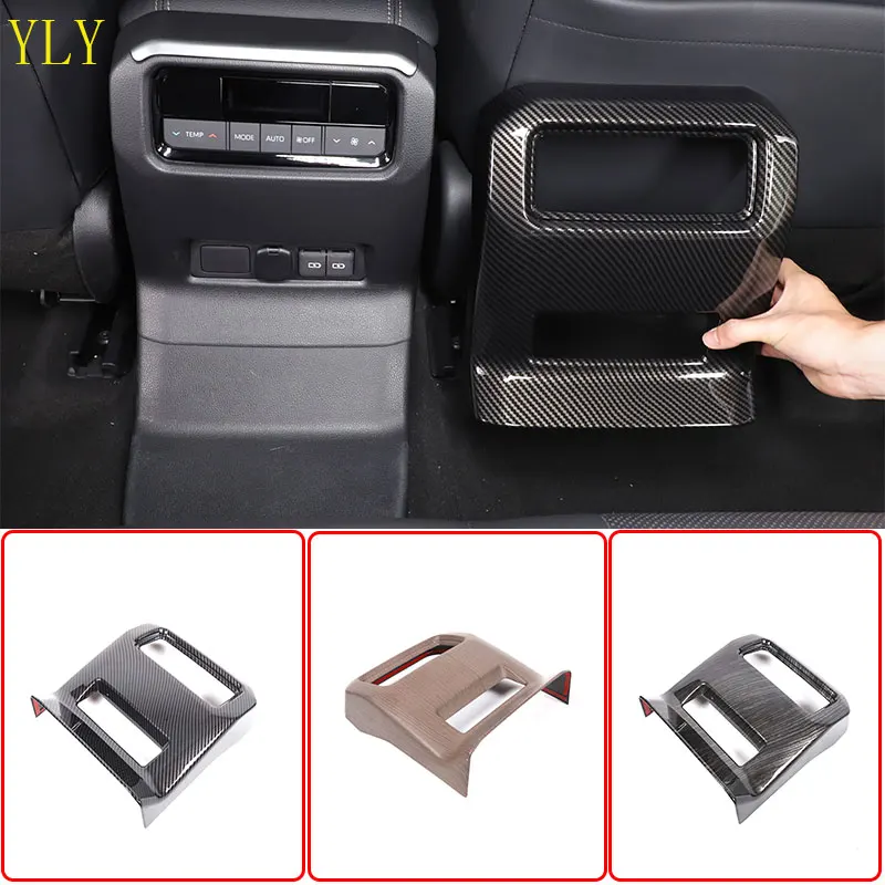 

For Toyota Land Cruiser Prado 250 LC250 2024+ ABS Black Car rear air conditioning outlet anti-kick cover sticker car accessories