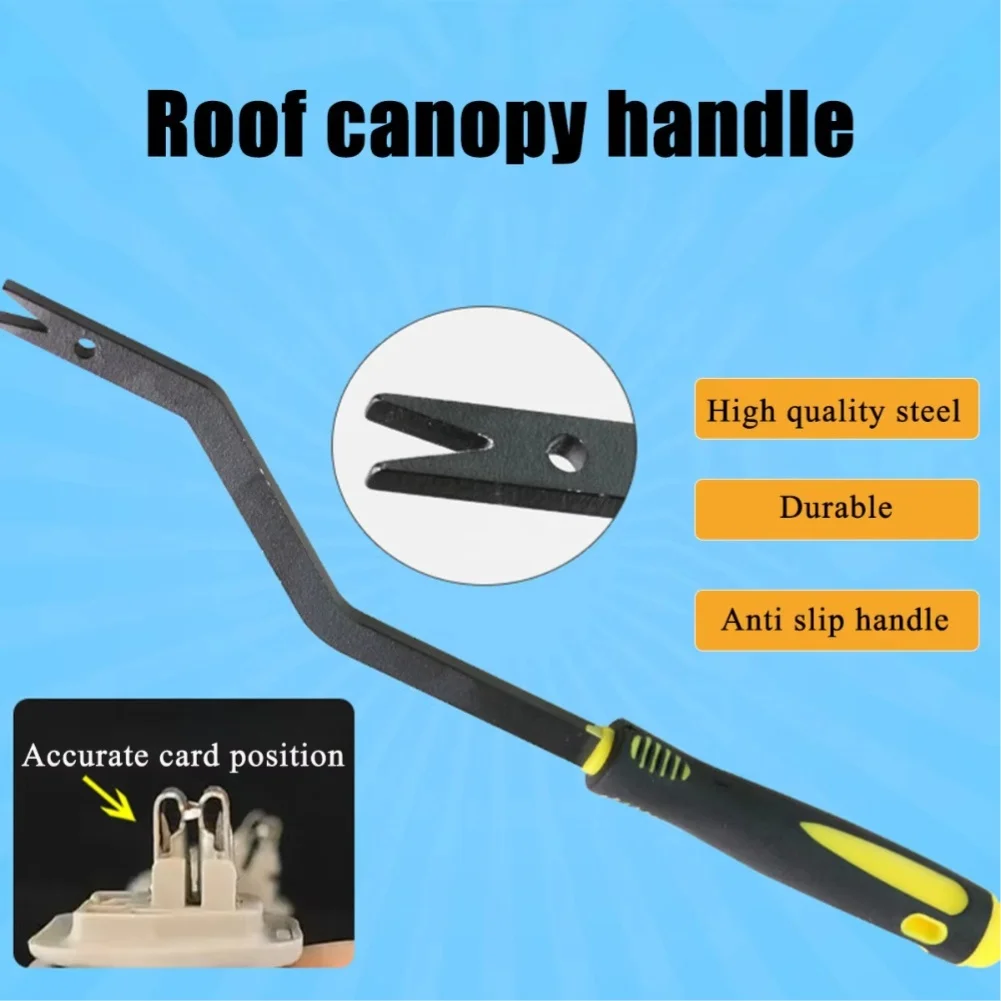 Non Destructive Sun Visor Handle Removal Tool Featuring Extended Angled Head for Precise Insertion on German Auto Interiors