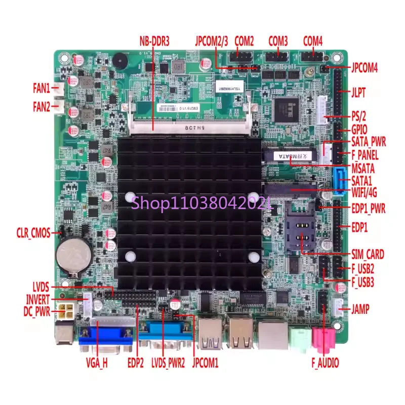 ELSKY J1900 Industrial Control Machine ITX Advertising Machine Main Board J1800 Main Board No Fan