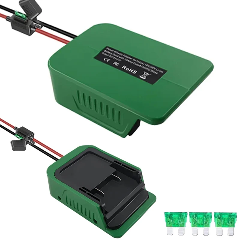 Power Wheels Adapter for Hitachi/Hikoki 18V-36V Li-ion Battery Power Convertor Dock Power Connector with Fuse & Switch