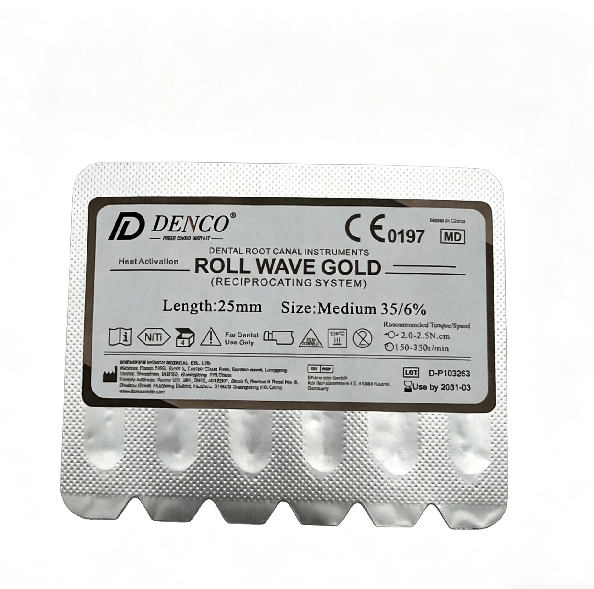 

Denco one files ROLL WAVE GOLD reciprocation system Small Primary Medium dental rotary files