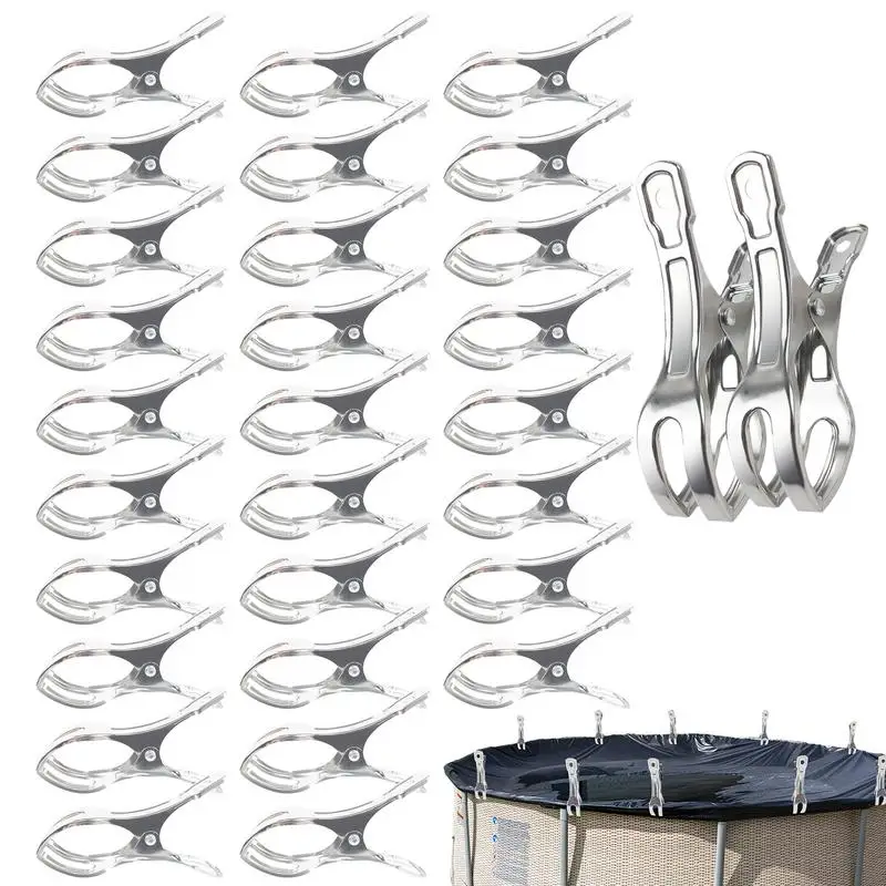 

Clamps For Pool Lid Tent Clips Pool Clamps Windproof Pool Clips 30 Pcs Tarp Clamps Awning Cover Fasteners Stainless Steel Cover